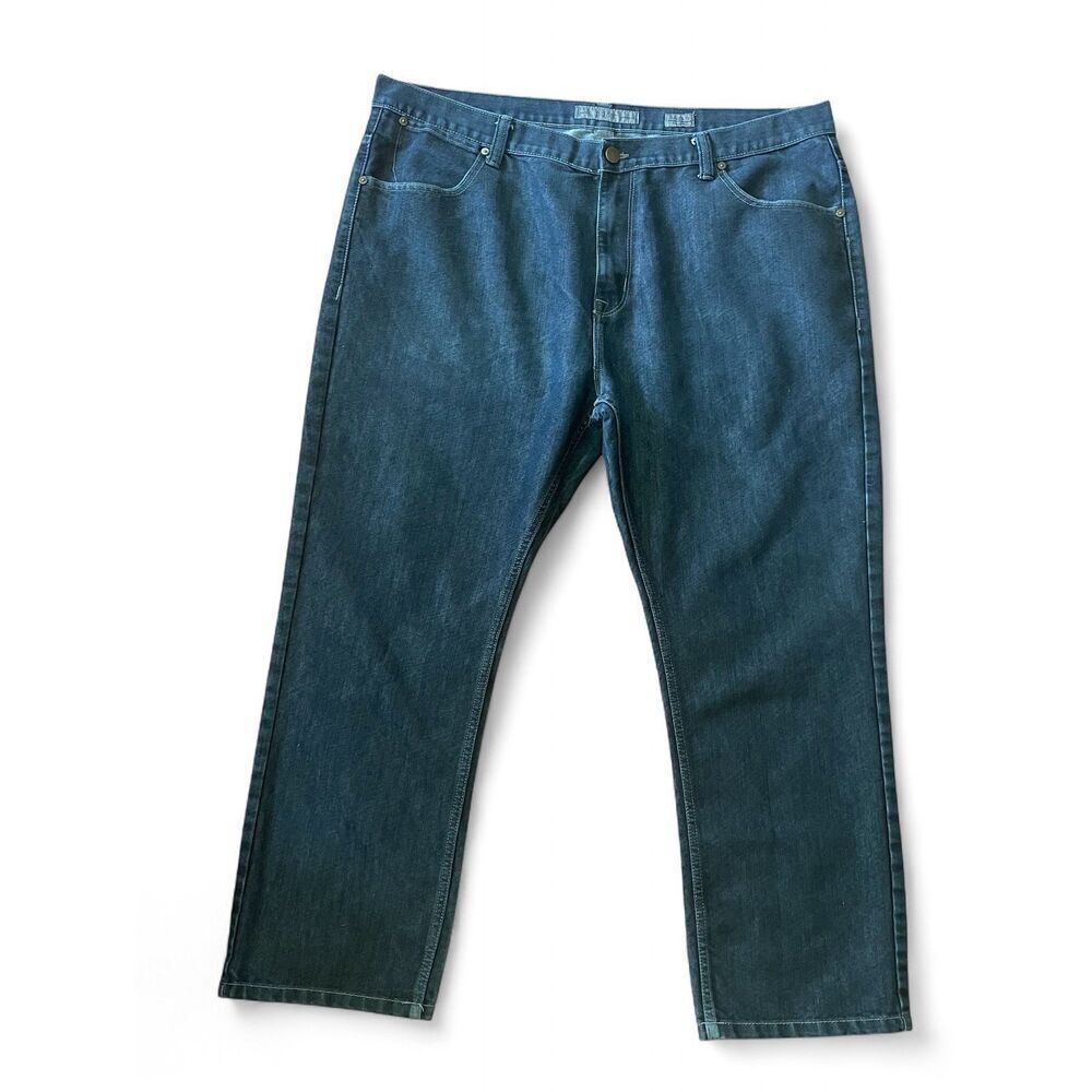 PD&C Men's Straight Relaxed Fit Jeans Size 44x30 Dark Wash Cotton Blend Denim